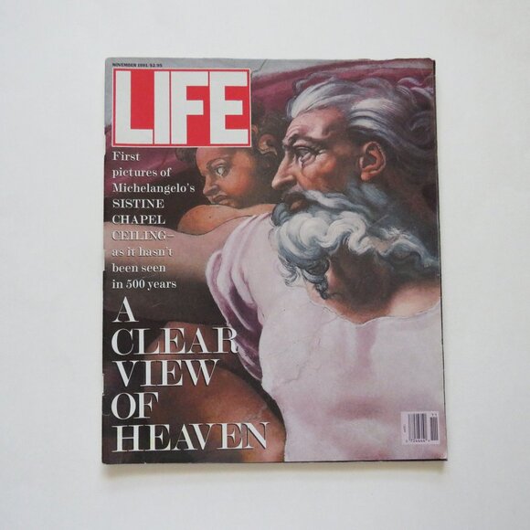 Life Magazine A Clever View of Heaven Michelangelo’s Sistine Chapel Ceiling 1991 - Picture 1 of 4